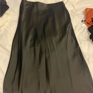 Elegant Black Satin Skirt